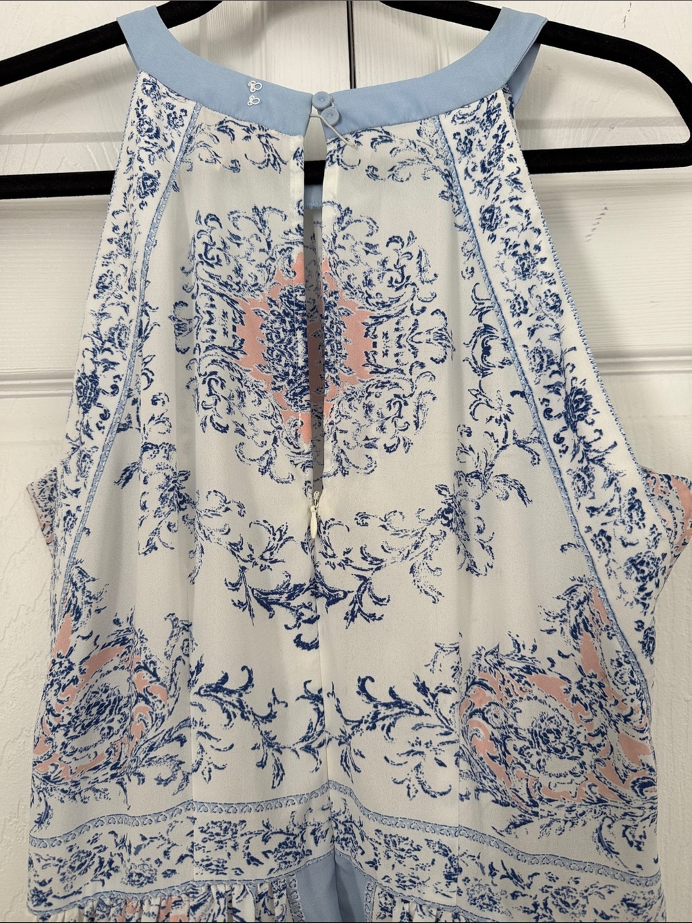 Philosophy Halter Mini Dress size L  Baroque Floral Coastal Cottagecore Boho - Picture 5 of 13